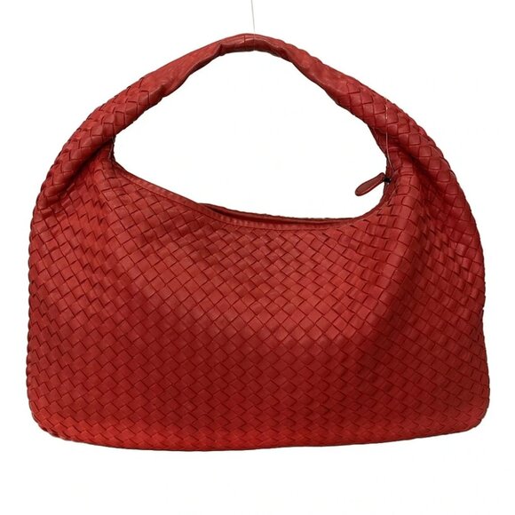 Auth BOTTEGA VENETA Large Veneta bag - Red Leather Handbag - Picture 2 of 14